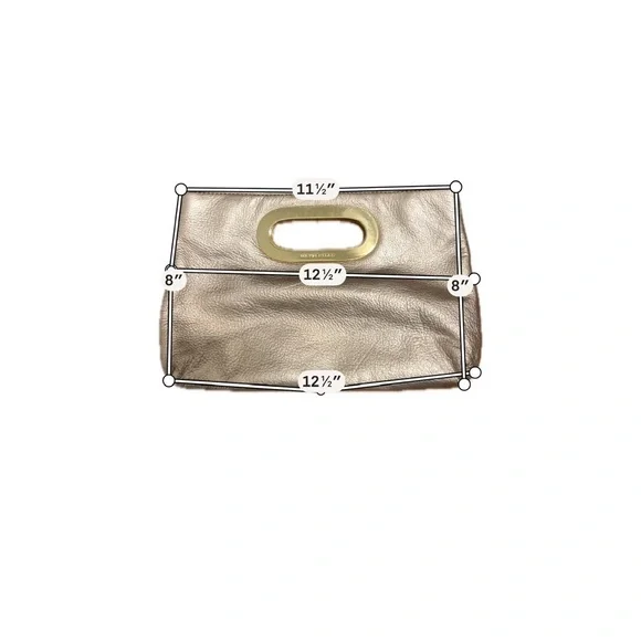 Michael Kors Metallic Gold Leather Clutch – Cutout Handle